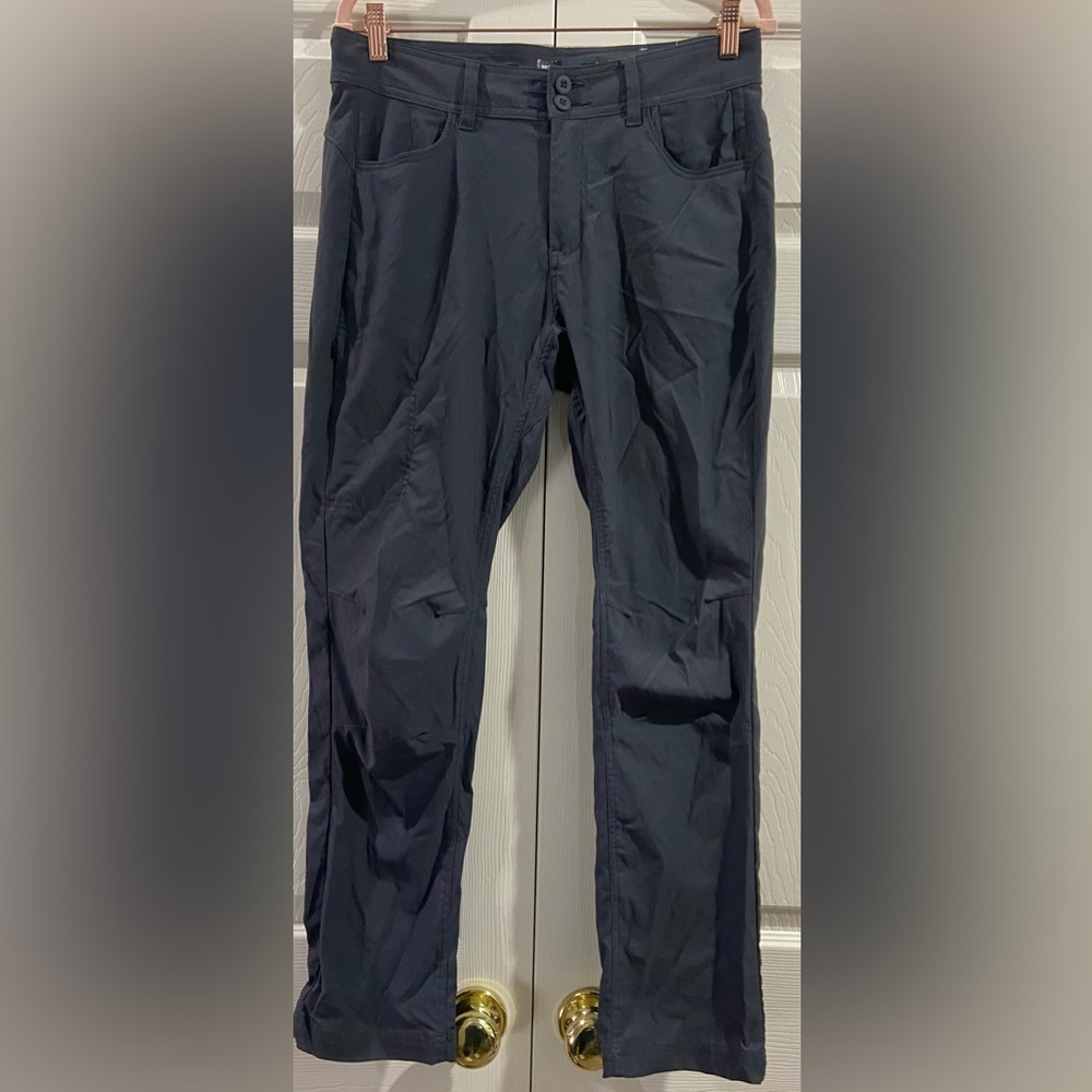 Prana Straight Fit Hiking Pants Women's Size 8 Nylon Stretch Gray